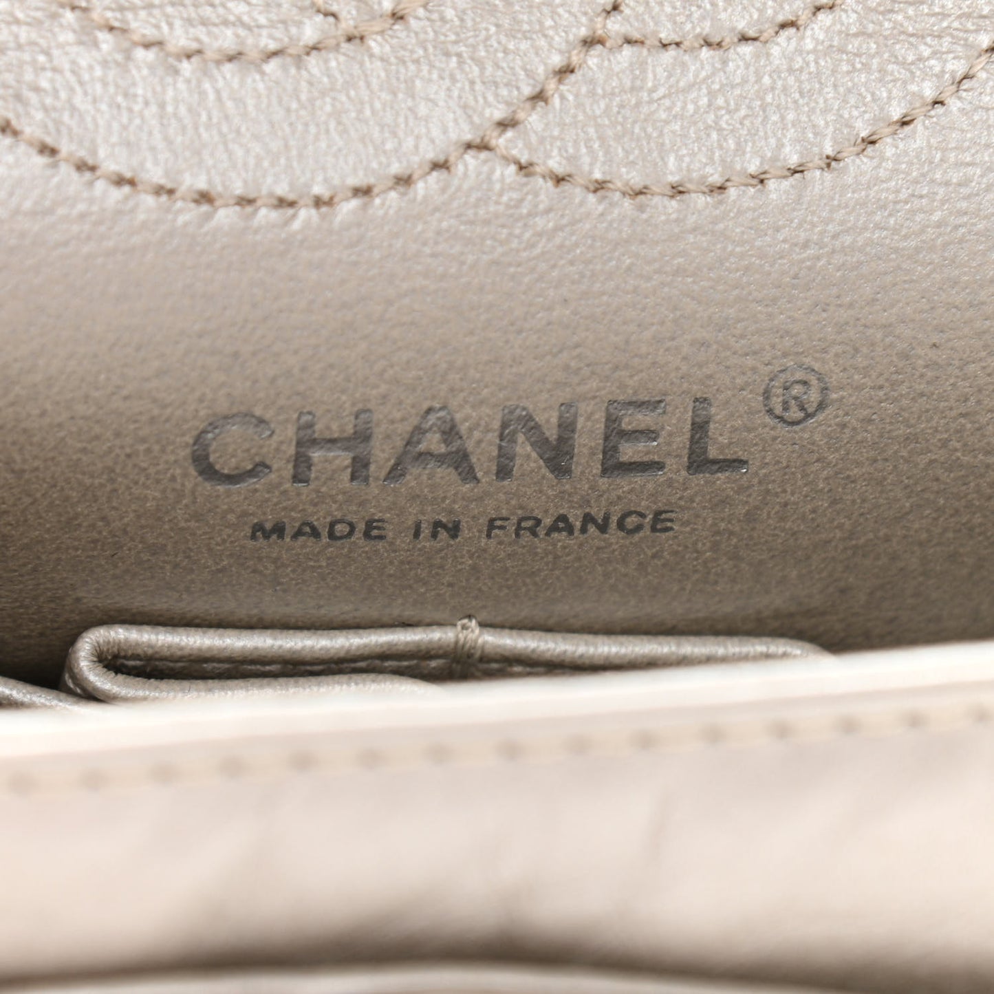 Metallic Calfskin Quilted 2.55 Reissue 224 Flap Silver