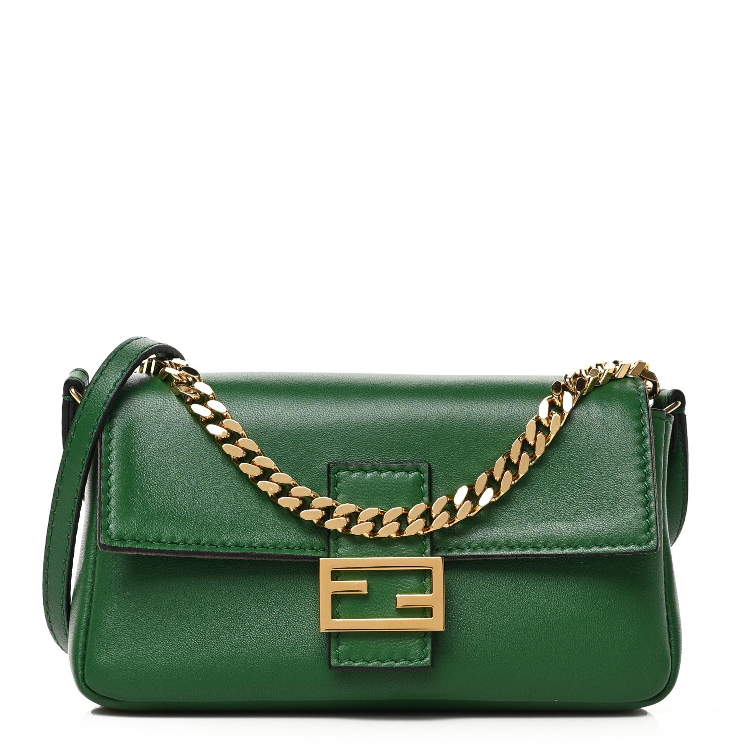 Fendi Nappa Micro Baguette Verde 1 of 8