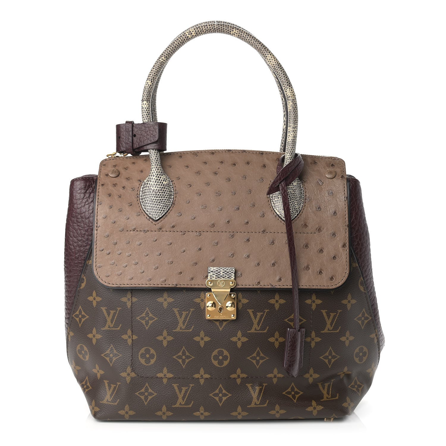 Louis Vuitton Ostrich Lizard Majestueux Tote MM Bordeaux 1 of 9