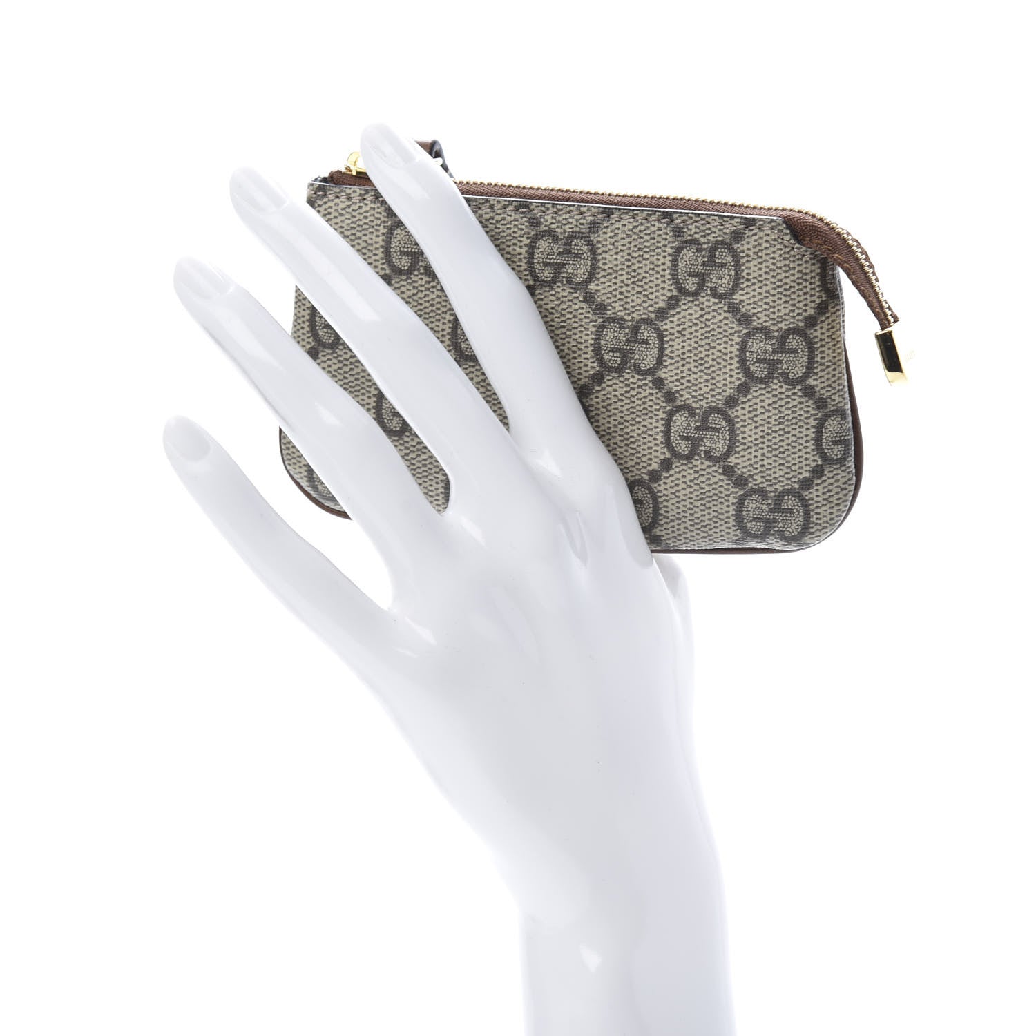 Gucci GG Supreme Monogram Key Case Beige Ebony Cuir 2 of 8