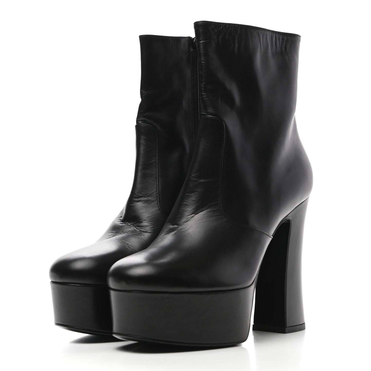 Calfskin Candy Platform 125 Ankle Boots 37 Black