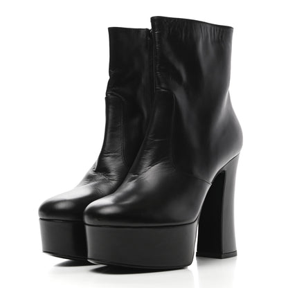Saint Laurent Calfskin Candy Platform 125 Ankle Boots 37 Black 3 of 9