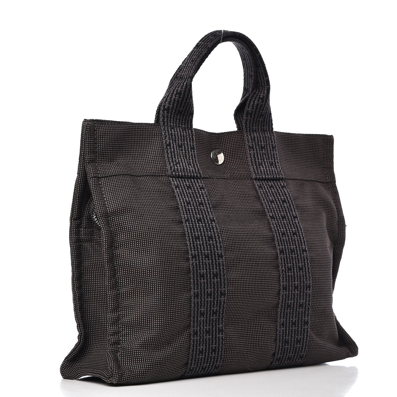 Hermes Canvas Herline PM Tote Grey 3 of 7