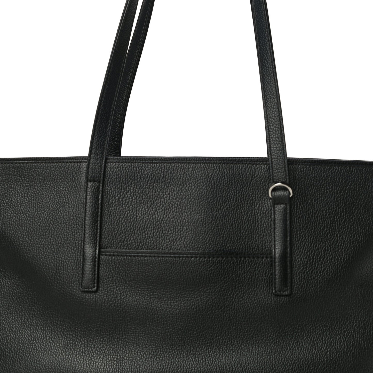 Calfskin Visetos Anya Shopper Tote Black