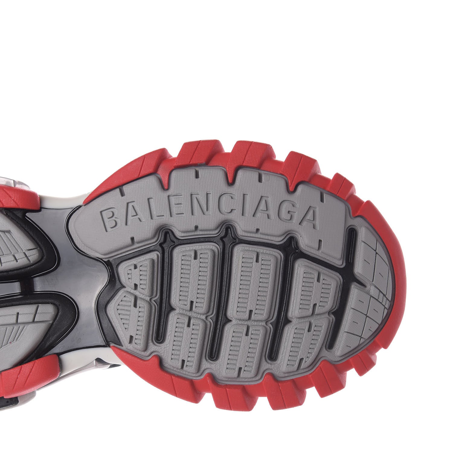 Balenciaga Rubber Mesh Bi-Color Womens Track.2 Open Sneakers 35 Black Grey Red 7 of 10