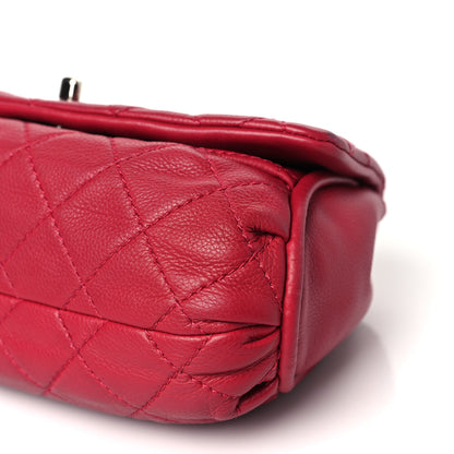 Chanel Calfskin Quilted CC Curvy Flap Red 10 of 13