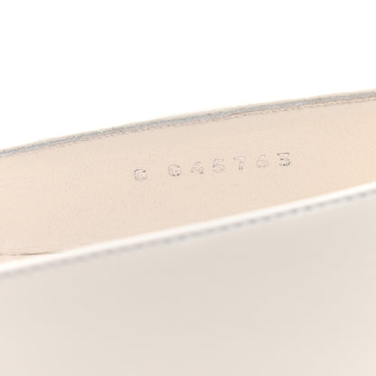 Chanel Shiny Lambskin Grosgrain Pearl Mary Janes Flats 38 White Black 9 of 10