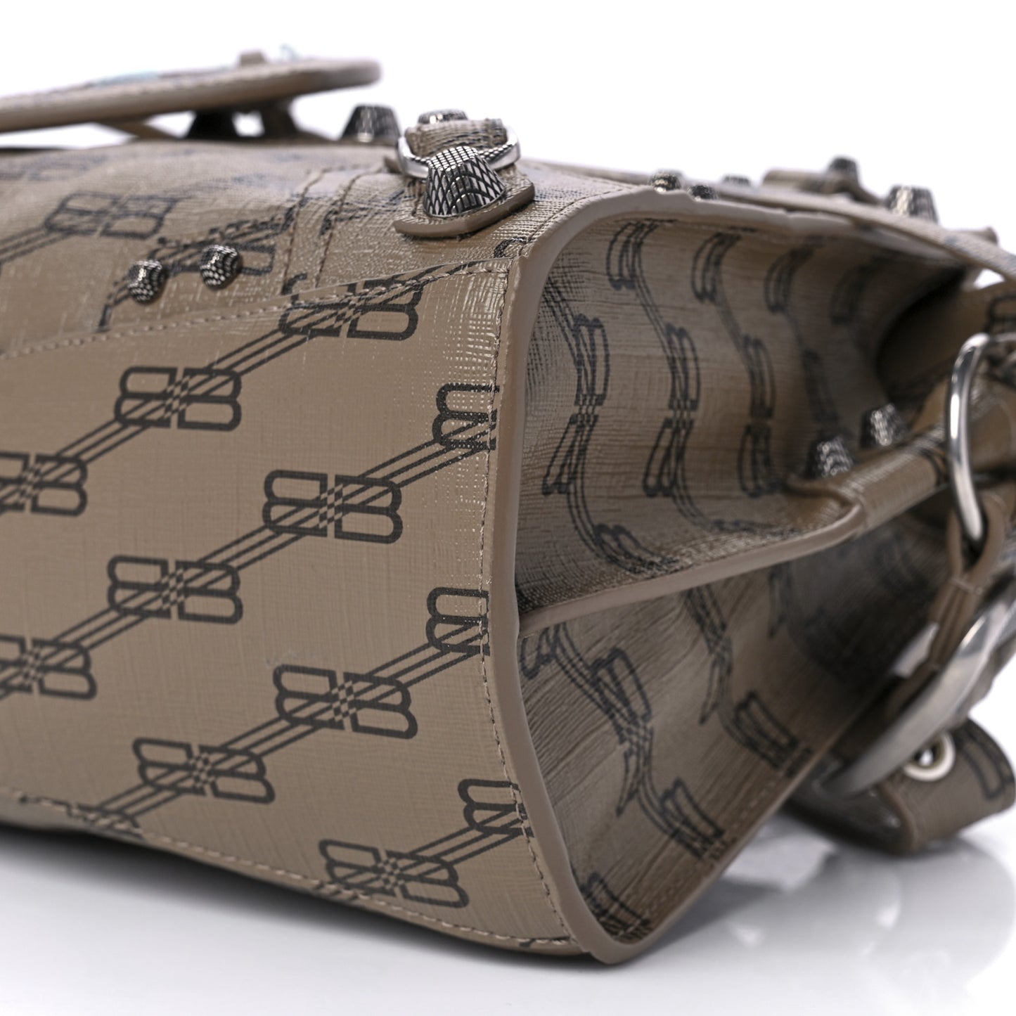 Coated Canvas BB Monogram Neo Cagole Handbag XS Beige Brown