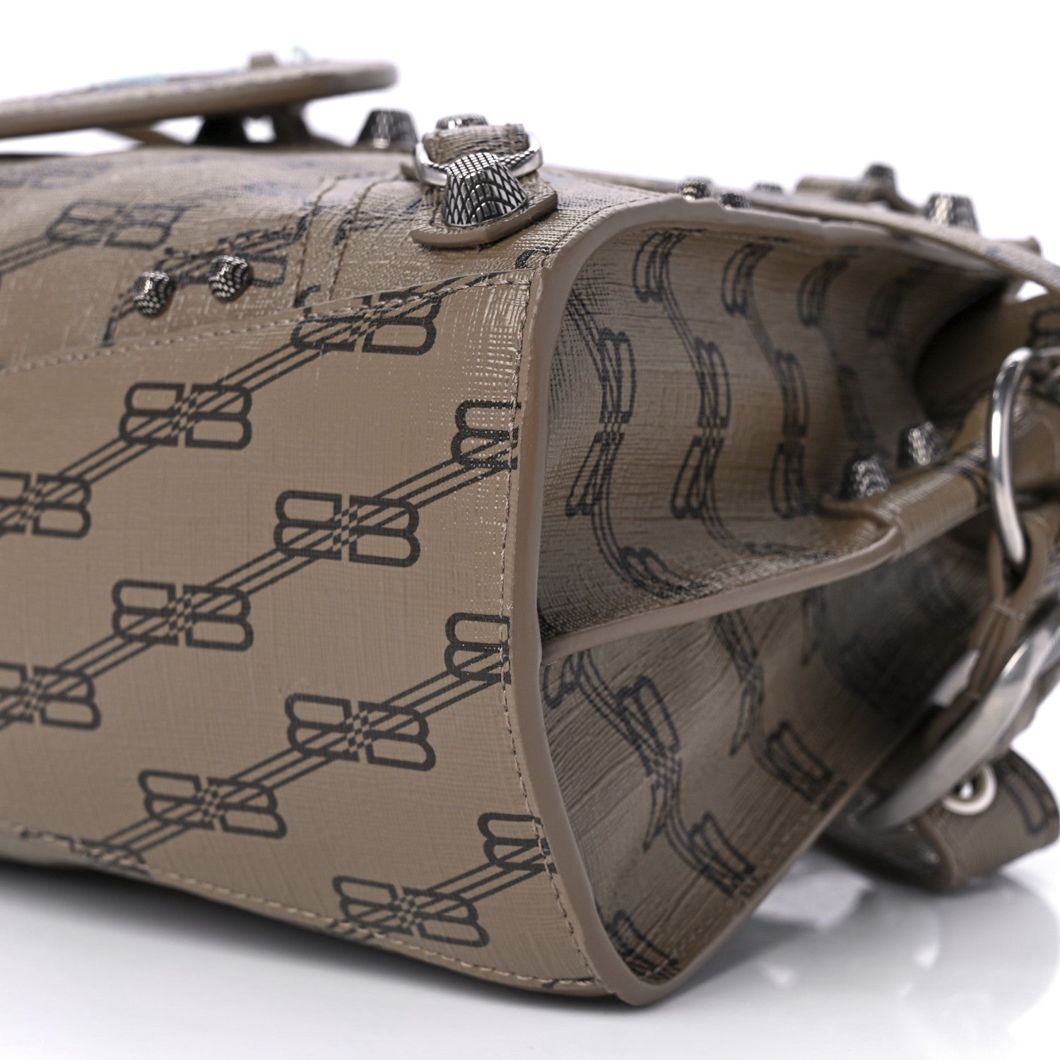 Balenciaga Coated Canvas BB Monogram Neo Cagole Handbag XS Beige Brown 9 of 9
