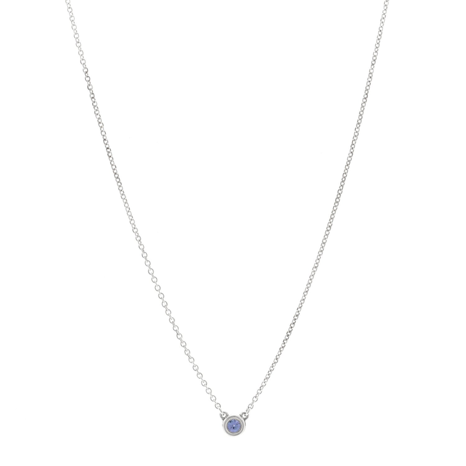 Tiffany Sterling Silver Tanzanite .07ct Elsa Peretti Color By The Yard Necklace 1 of 5