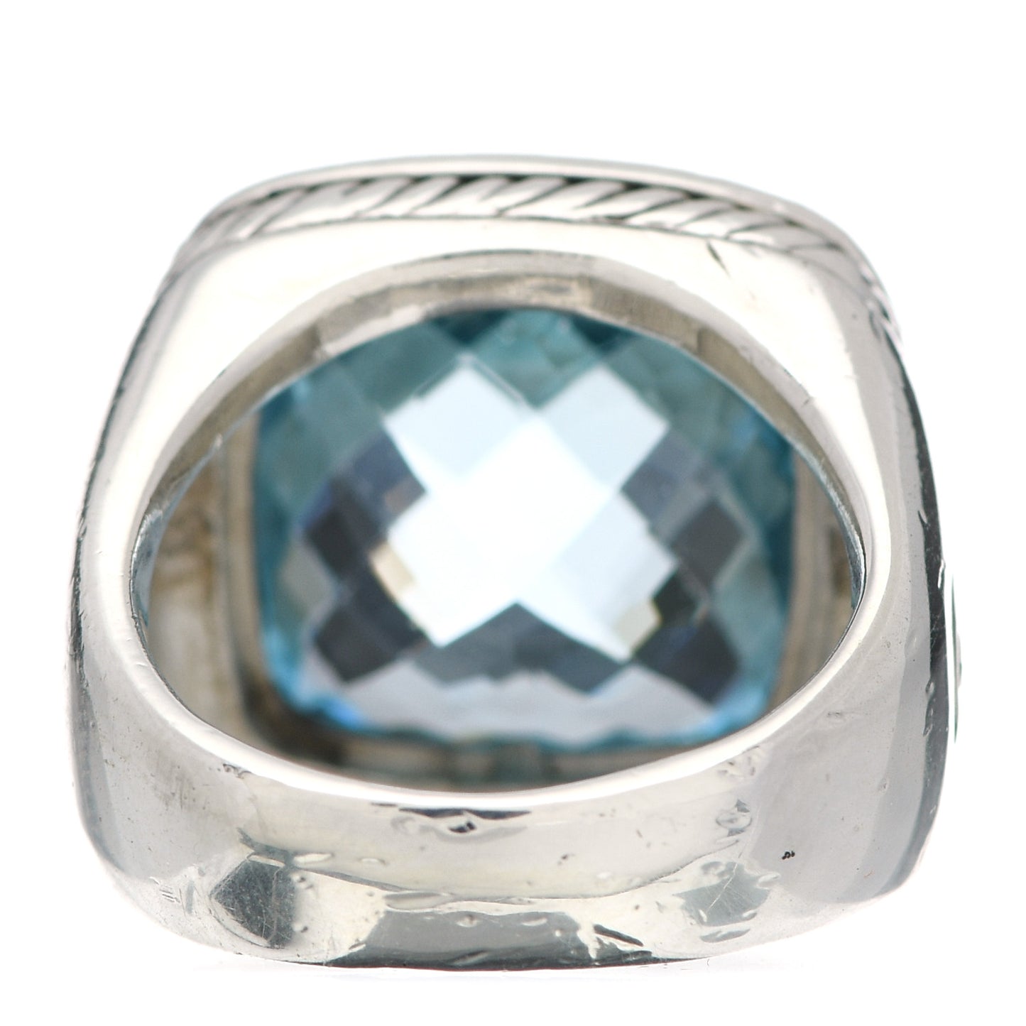 Sterling Silver Diamond Blue Topaz 14mm Albion Ring 53 6.25