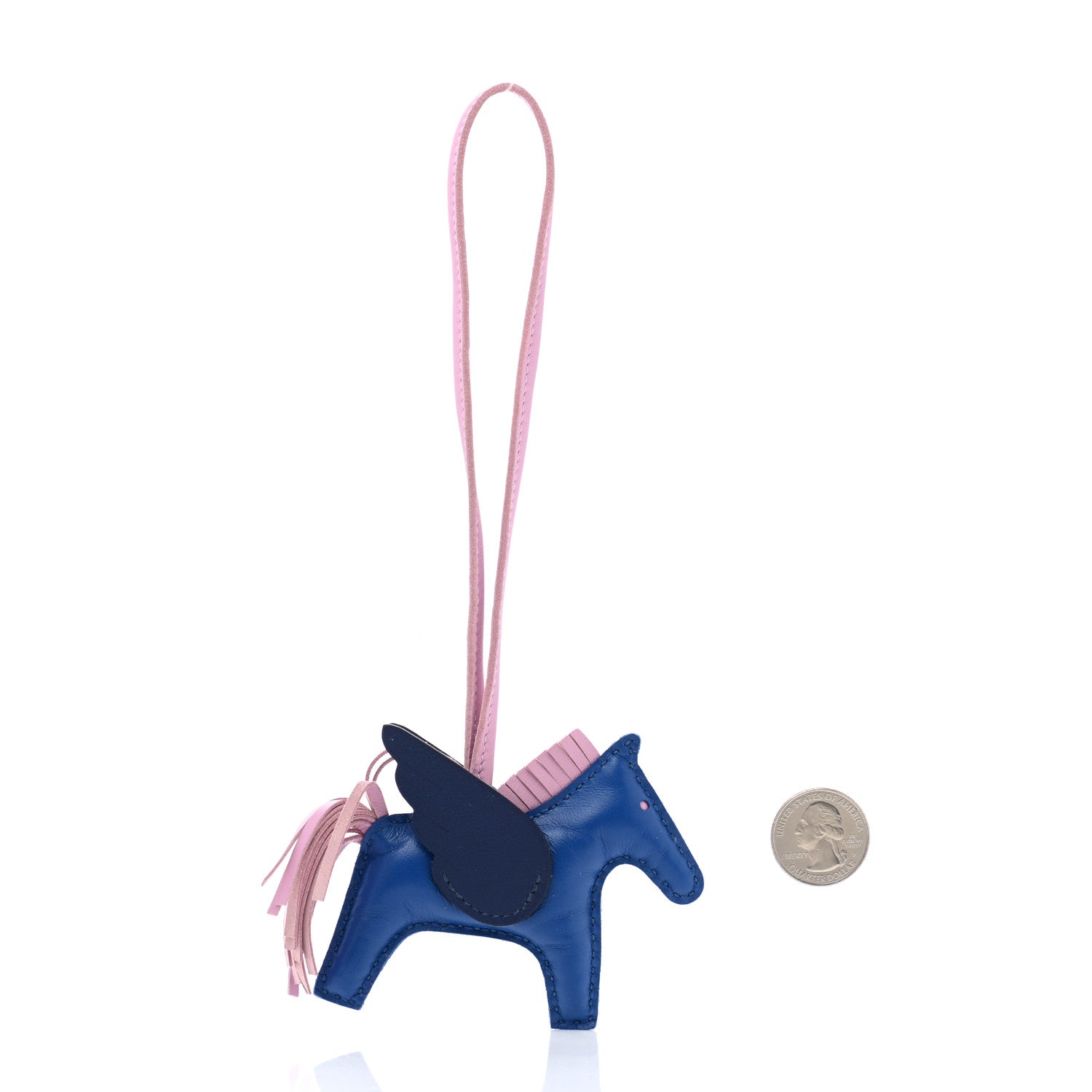 Hermes Milo Lambskin Grigri Rodeo Pegase Horse Bag Charm MM Bleu France Mauve Sylvestre Bleu Saphir 2 of 5