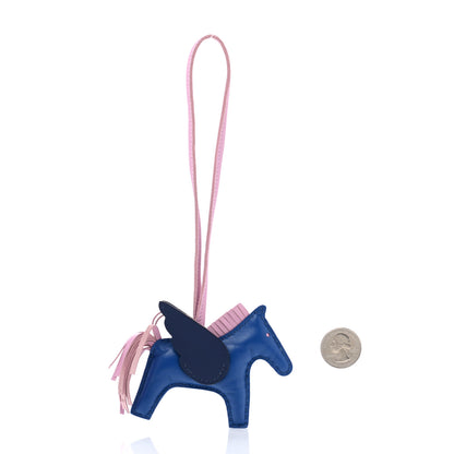 Hermes Milo Lambskin Grigri Rodeo Pegase Horse Bag Charm MM Bleu France Mauve Sylvestre Bleu Saphir 2 of 5