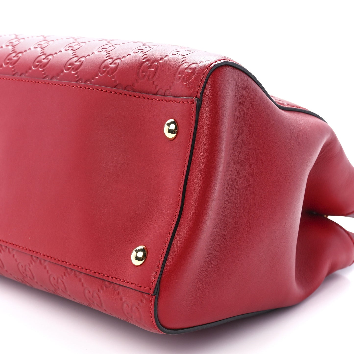 Soft Guccissima Signature Large Shoulder Tote Bag Hibiscus Red