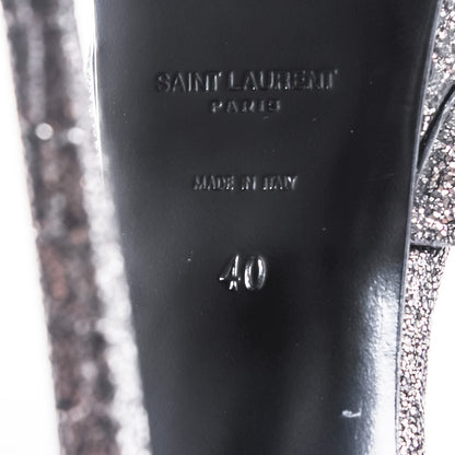 Saint Laurent Crocodile Embossed Metallic Calfskin Tribute 105 Platform Sandal 40 Anthracite 6 of 7