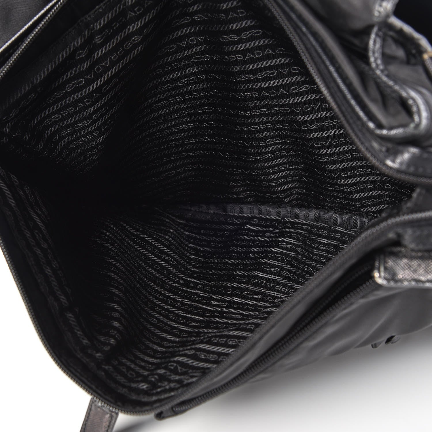 Prada Tessuto Nylon Saffiano Messenger Bag Nero Black 5 of 11