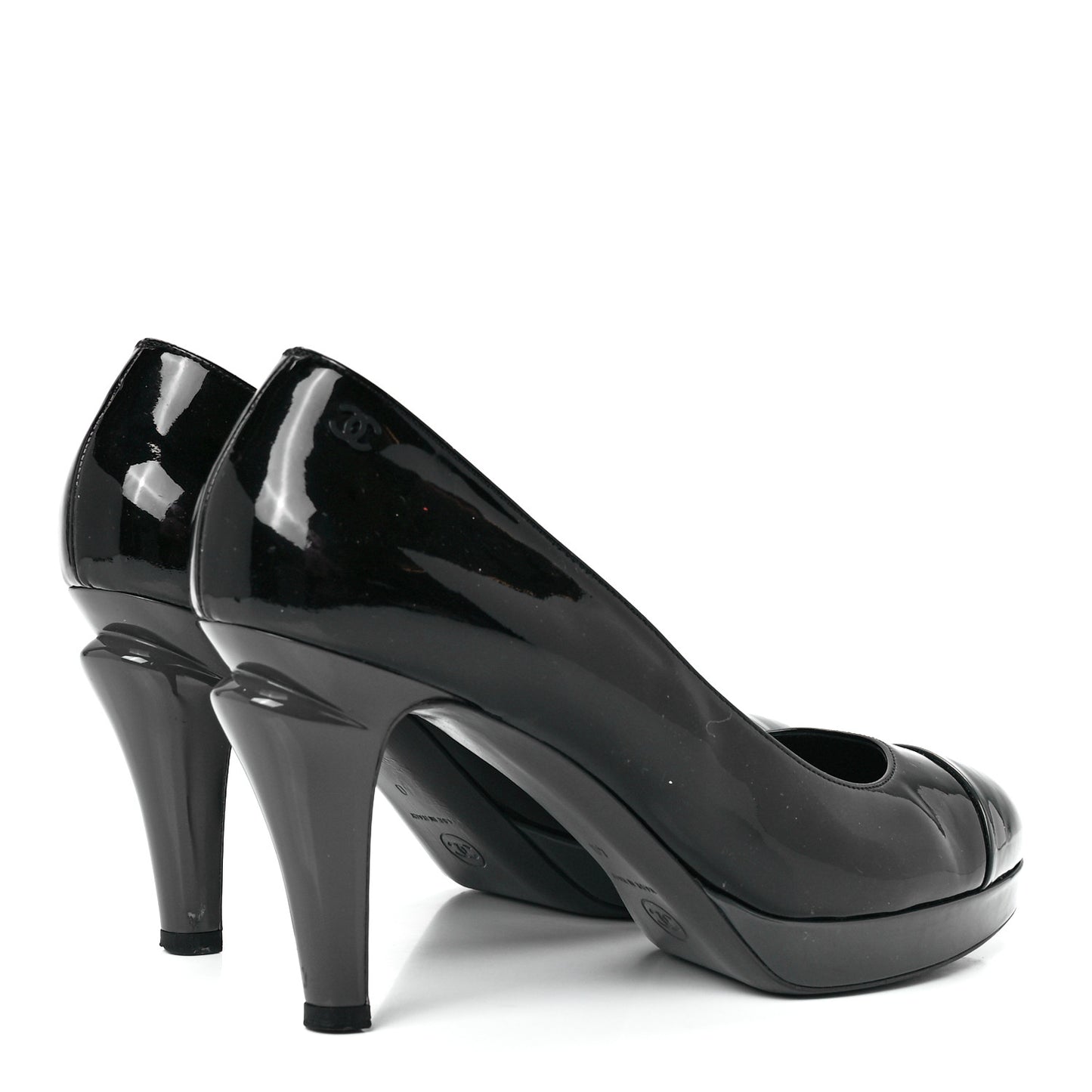 Patent Cap Toe CC Pumps 40 Black Grey
