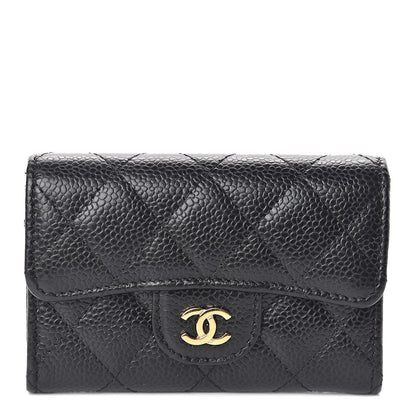 Chanel Caviar Quilted Flap Card Holder Wallet Black 1 of 10