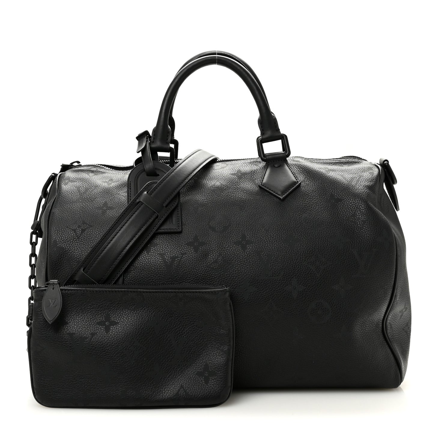 Calfskin Monogram Speedy P9 Bandouliere 40 Ultra Black