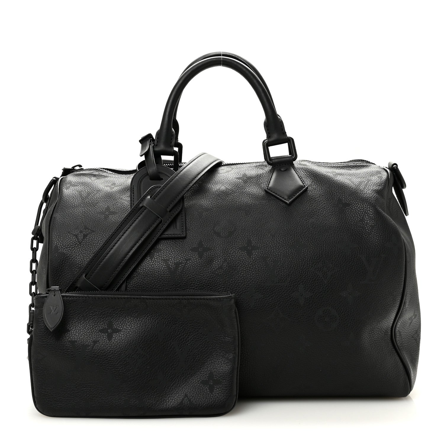 Louis Vuitton Calfskin Monogram Speedy P9 Bandouliere 40 Ultra Black 2 of 12