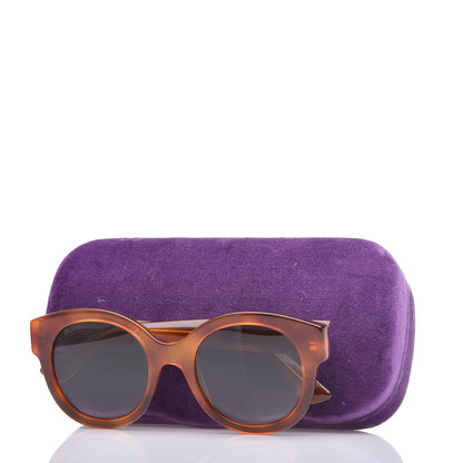 Gucci Round Frame GG Star Sunglasses GG0207S Tortoiseshell 9 of 9