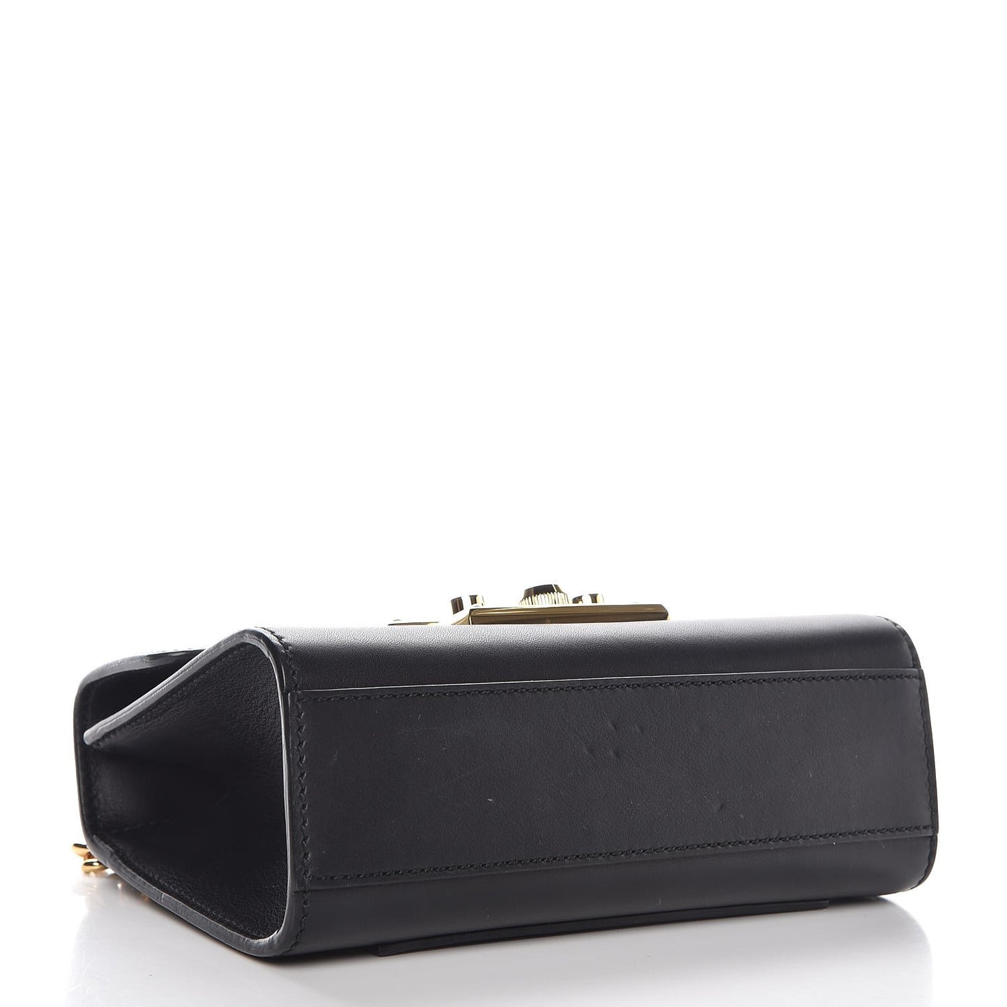 Calfskin Small Padlock Shoulder Bag Black