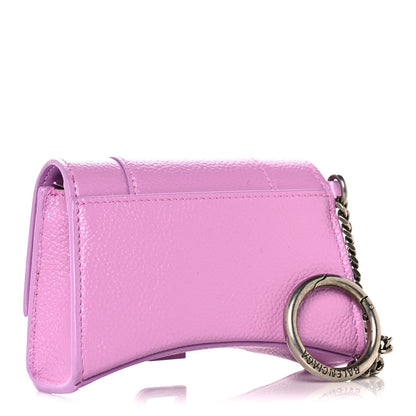 Balenciaga Grained Calfskin Tonal B Hourglass Chain Cardholder Lilac 3 of 12