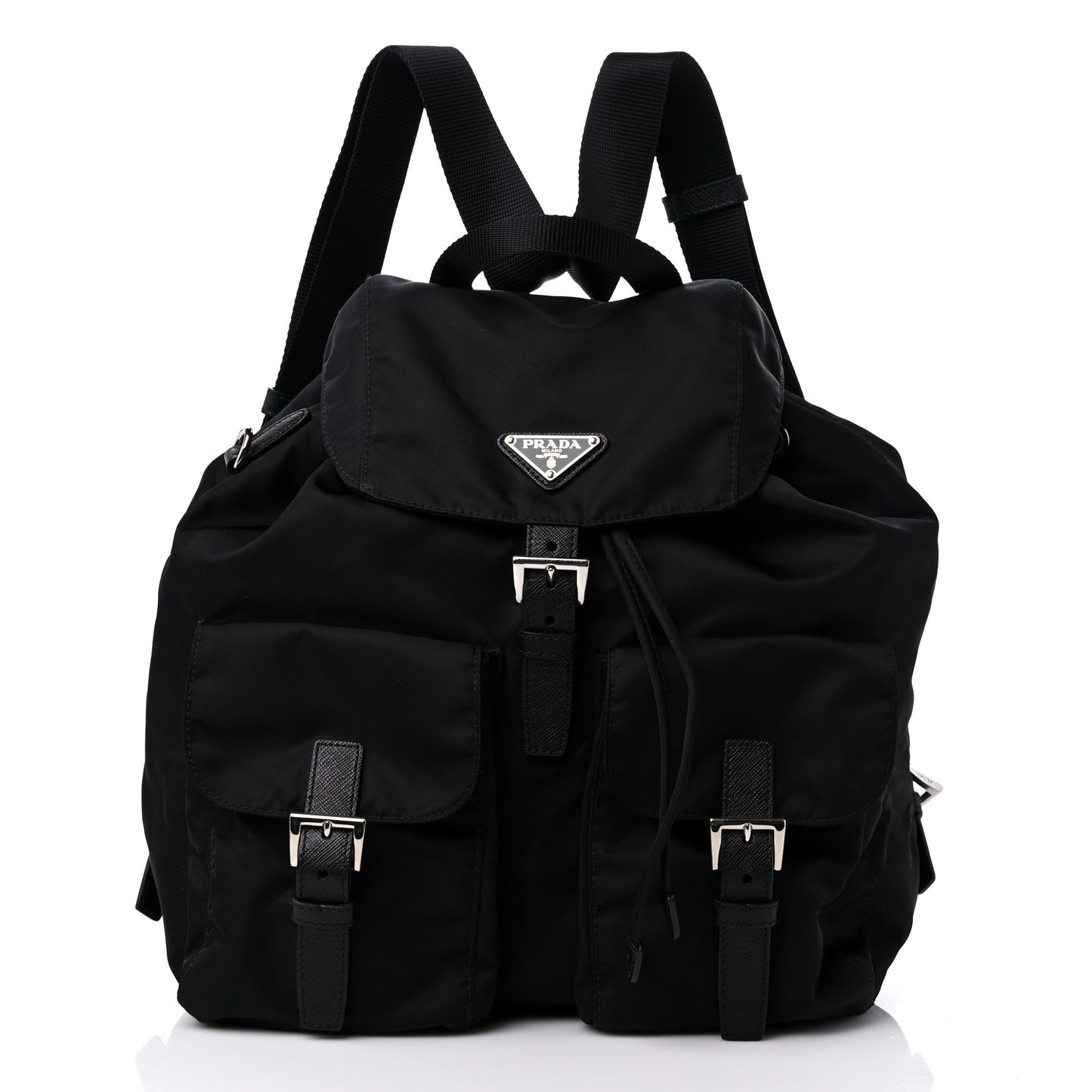 Re-Nylon Saffiano Medium Backpack Black