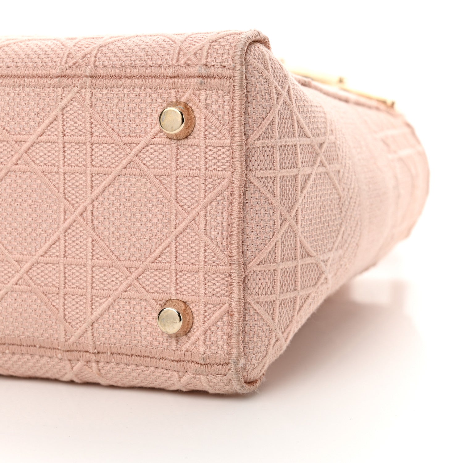 Christian Dior Canvas Embroidered Cannage Medium Lady D-Lite Pink 10 of 15
