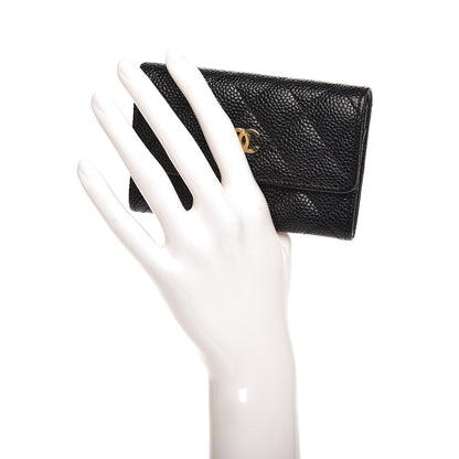 Chanel Caviar Quilted Flap Card Holder Black 2 of 8