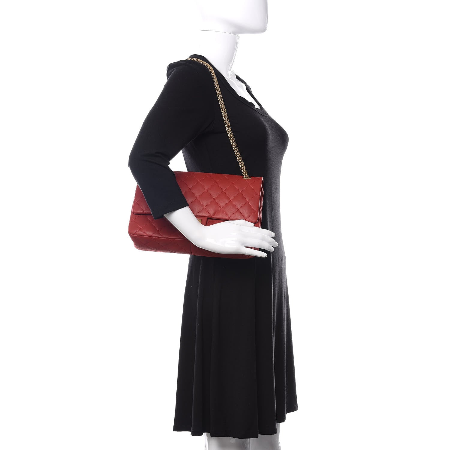 Chanel Iridescent Calfskin Quilted 2.55 Reissue 226 Flap Red 2 of 14
