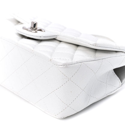 Chanel Iridescent Caviar Quilted Mini Top Handle Rectangular Flap White 12 of 13