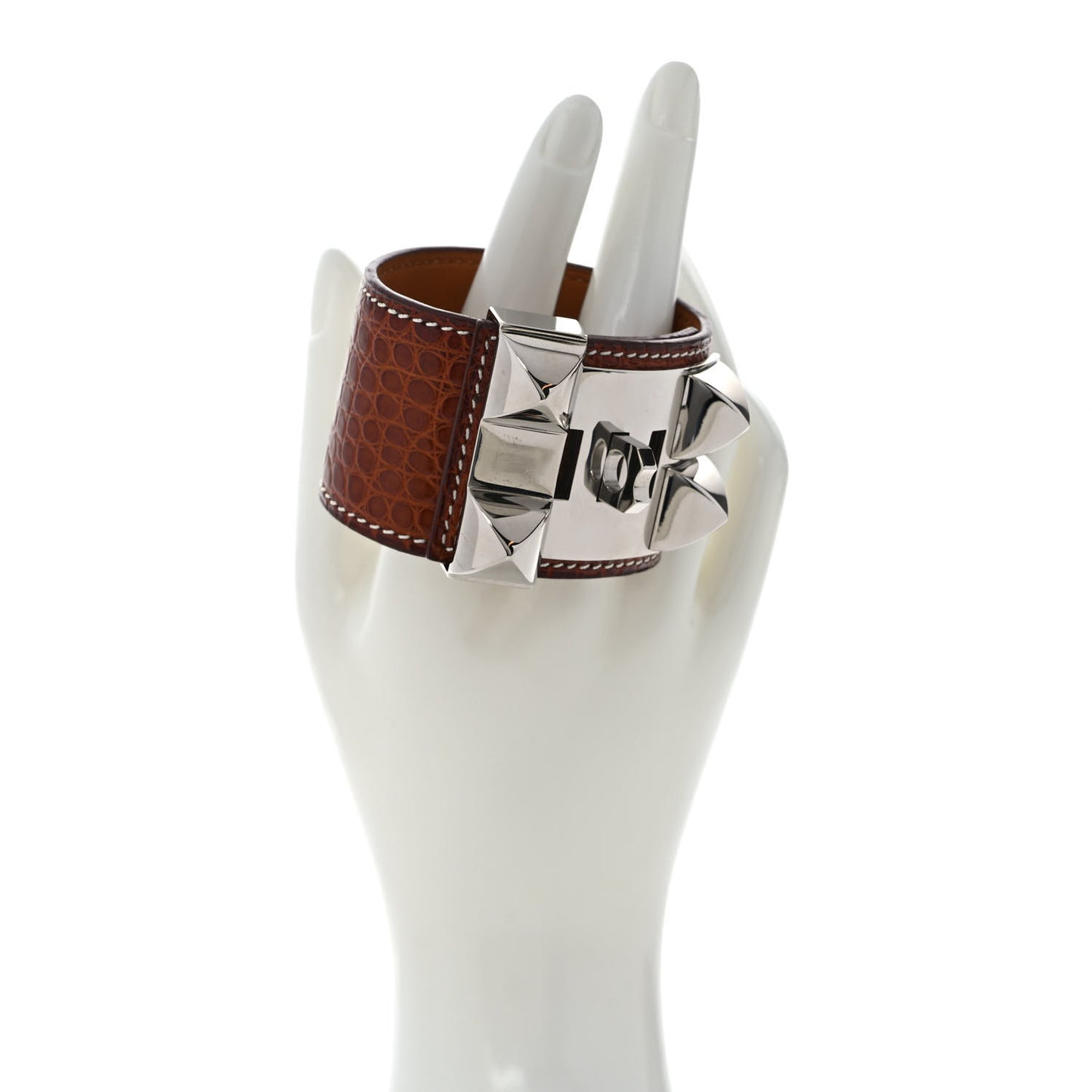 Matte Alligator Collier De Chien CDC Bracelet L Fauve
