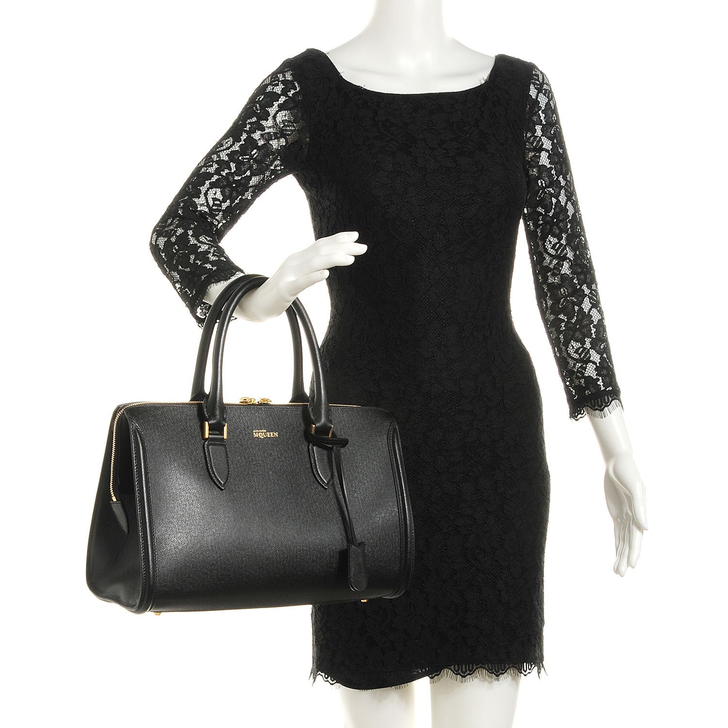 Alexander McQueen Grained Calfskin Medium Heroine Black 2 of 9