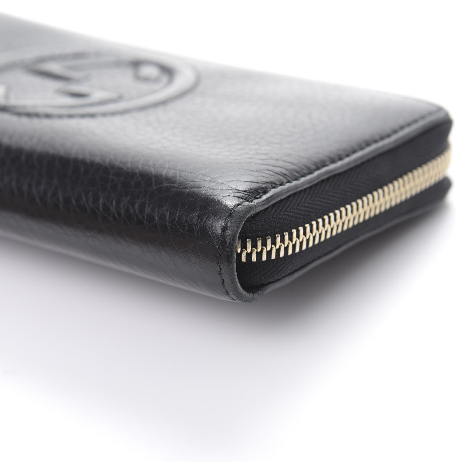 Gucci Pebbled Calfskin Soho Zip Around Wallet Black 8 of 10