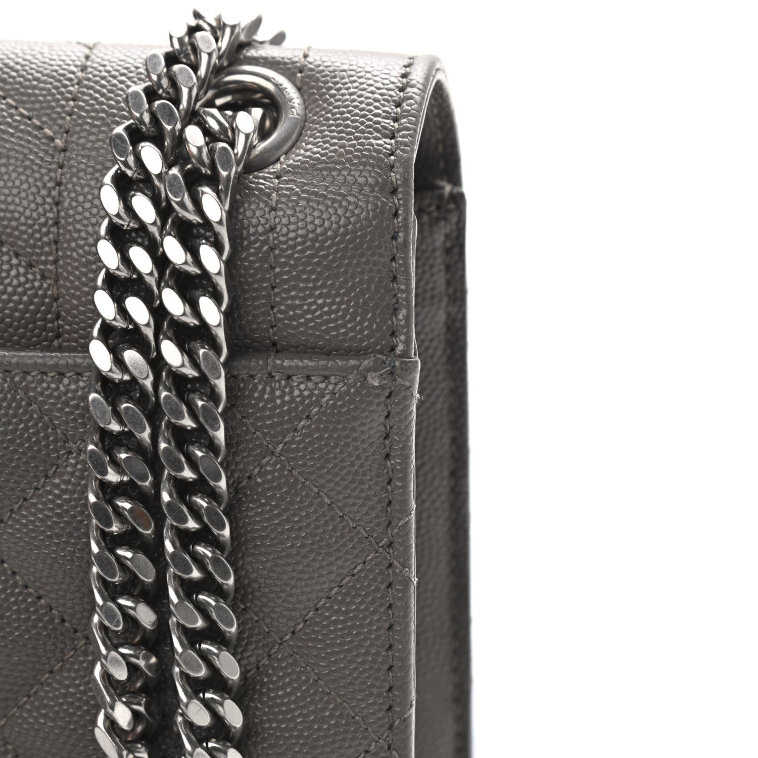 Saint Laurent Grain De Poudre Textured Mixed Matelasse Medium Triquilt Monogram Satchel Earth 13 of 15