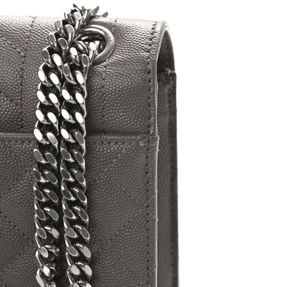 Saint Laurent Grain De Poudre Textured Mixed Matelasse Medium Triquilt Monogram Satchel Earth 13 of 15
