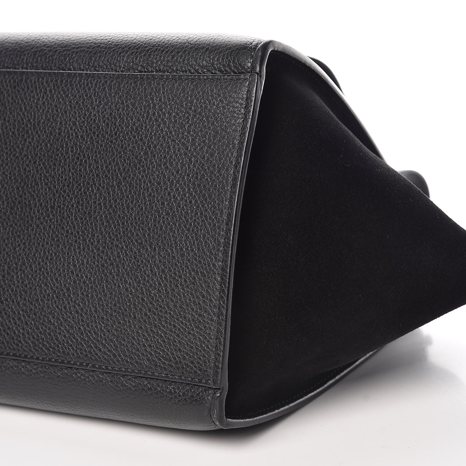 Celine Drummed Calfskin Suede Small Trapeze Black 11 of 11