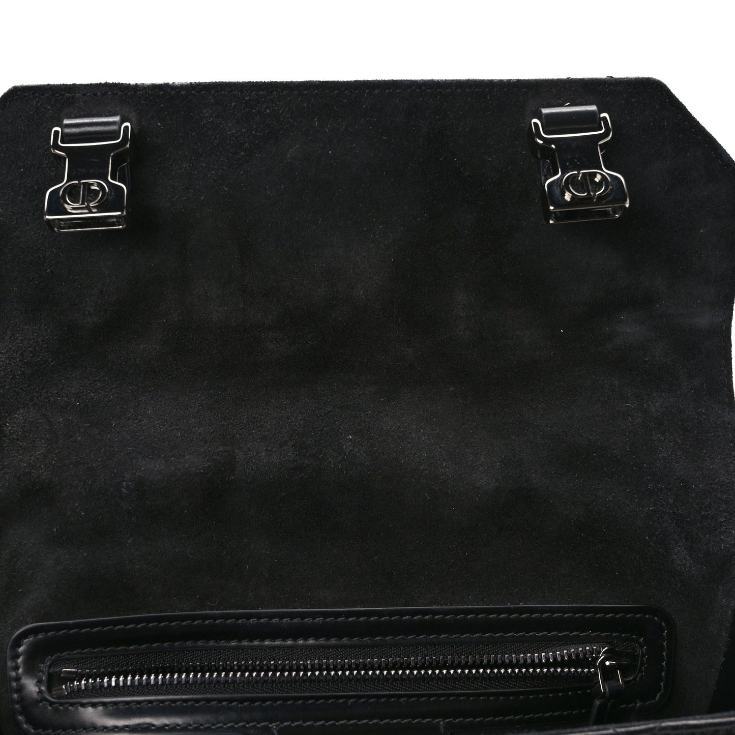 Calfskin Macrocannage Small Diorcamp Messenger Black