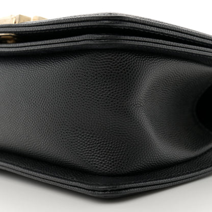 Chanel Caviar Chevron Quilted Small Boy Flap Black 10 of 11