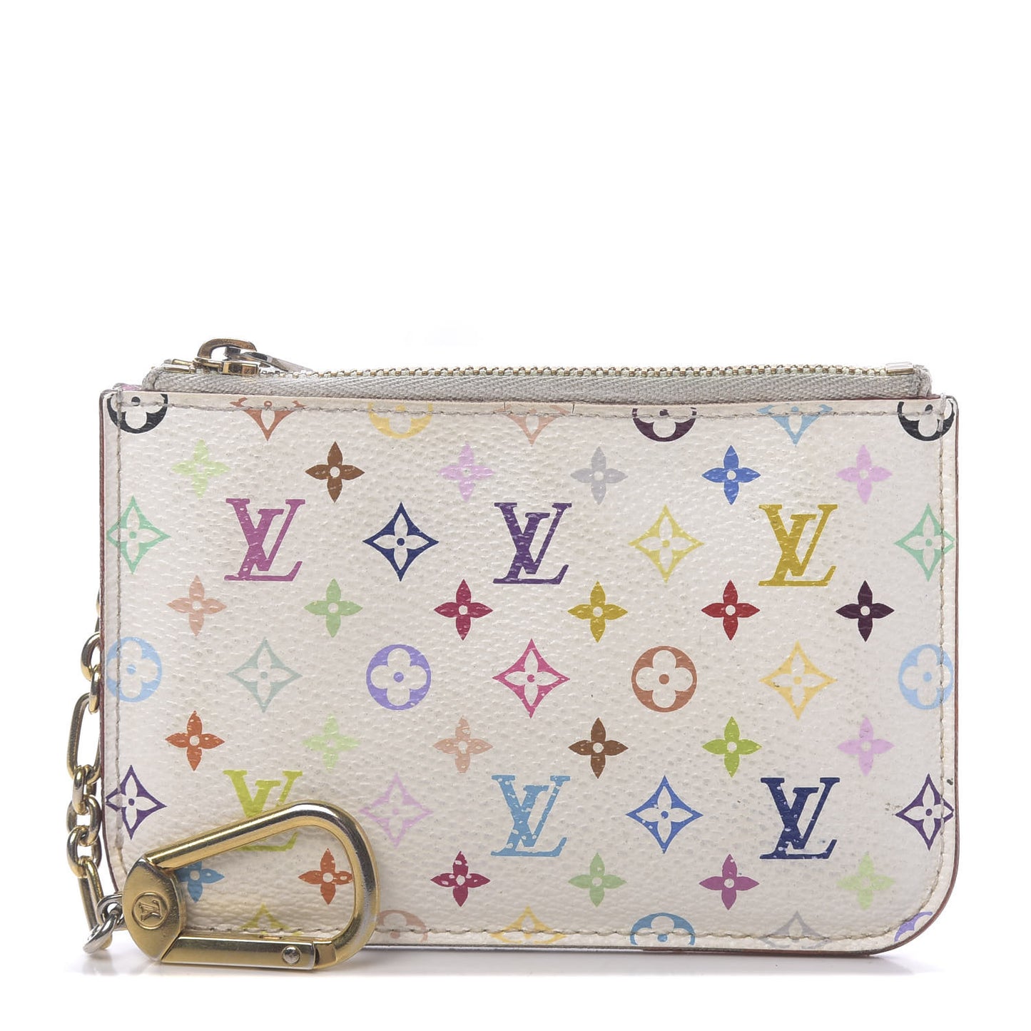 Monogram Multicolor Key Pouch White Litchi
