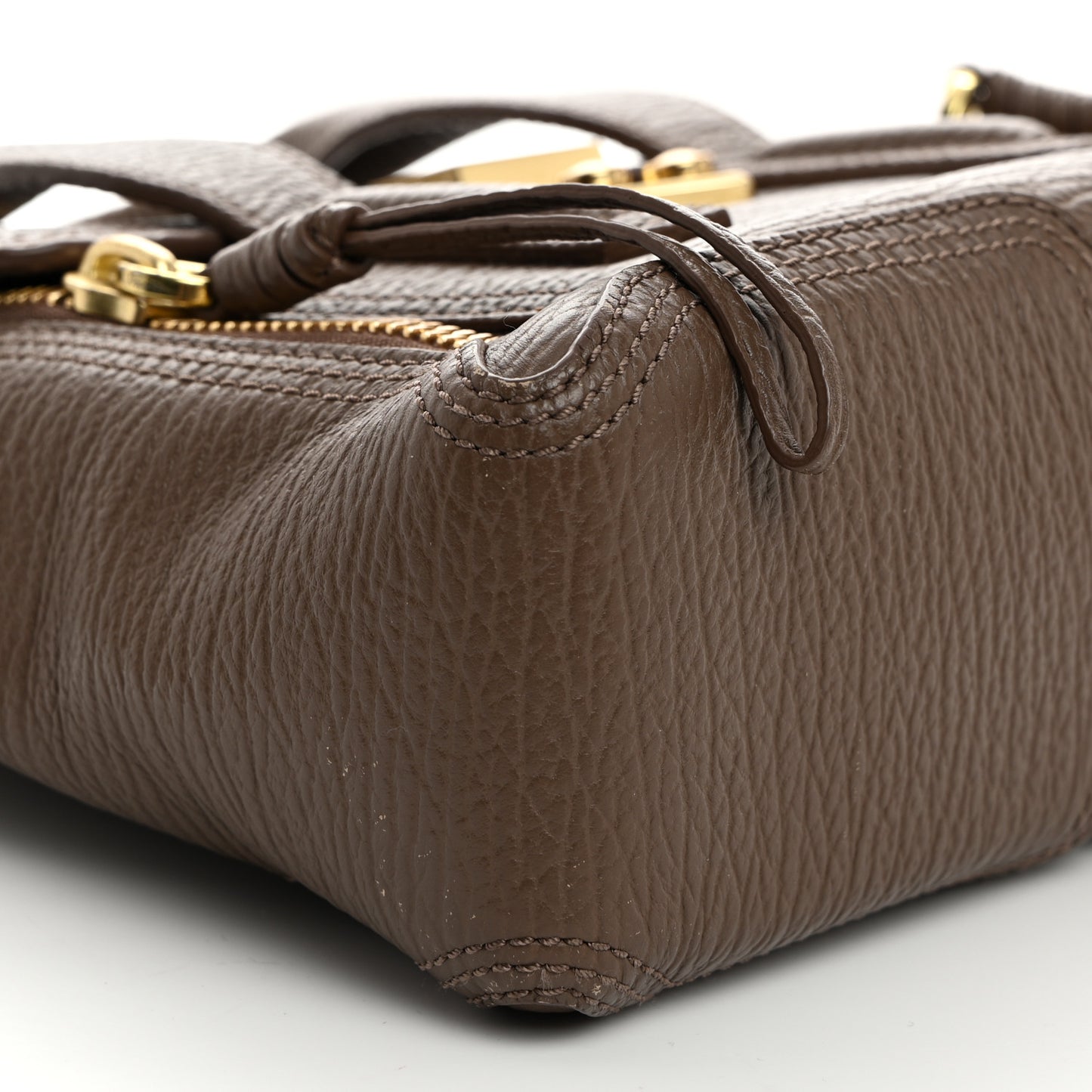 Textured Calfskin Mini Pashli Satchel Taupe