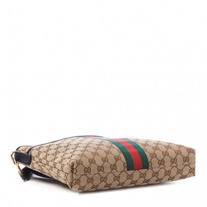 Gucci GG Monogram Web Flat Messenger Bag Black 4 of 9