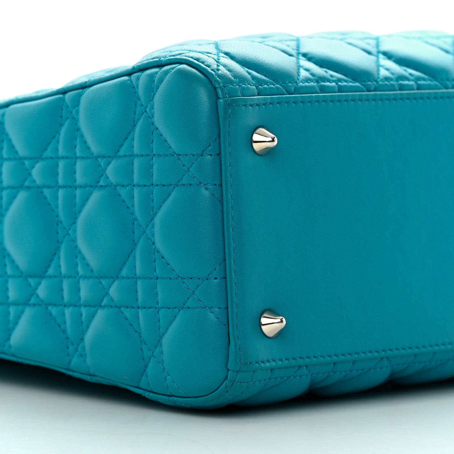 Christian Dior Lambskin Cannage Medium Lady Dior Blue 9 of 14