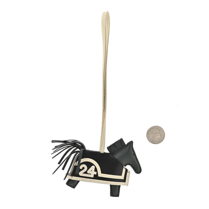 Hermes Milo Lambskin Grigri Rodeo Robeo 24 Bag Charm PM Vert Mangrove Black Craie 2 of 5
