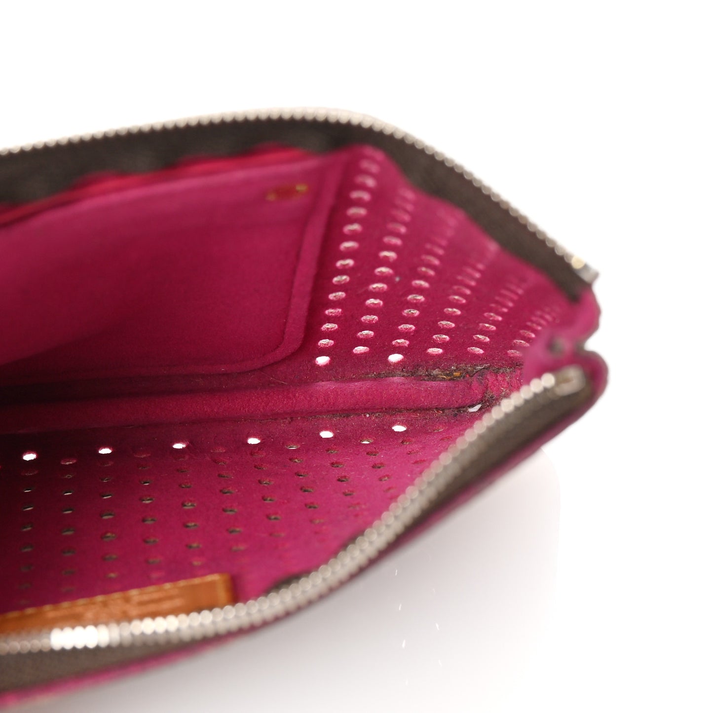 Monogram Perforated Pochette Plat Fuchsia