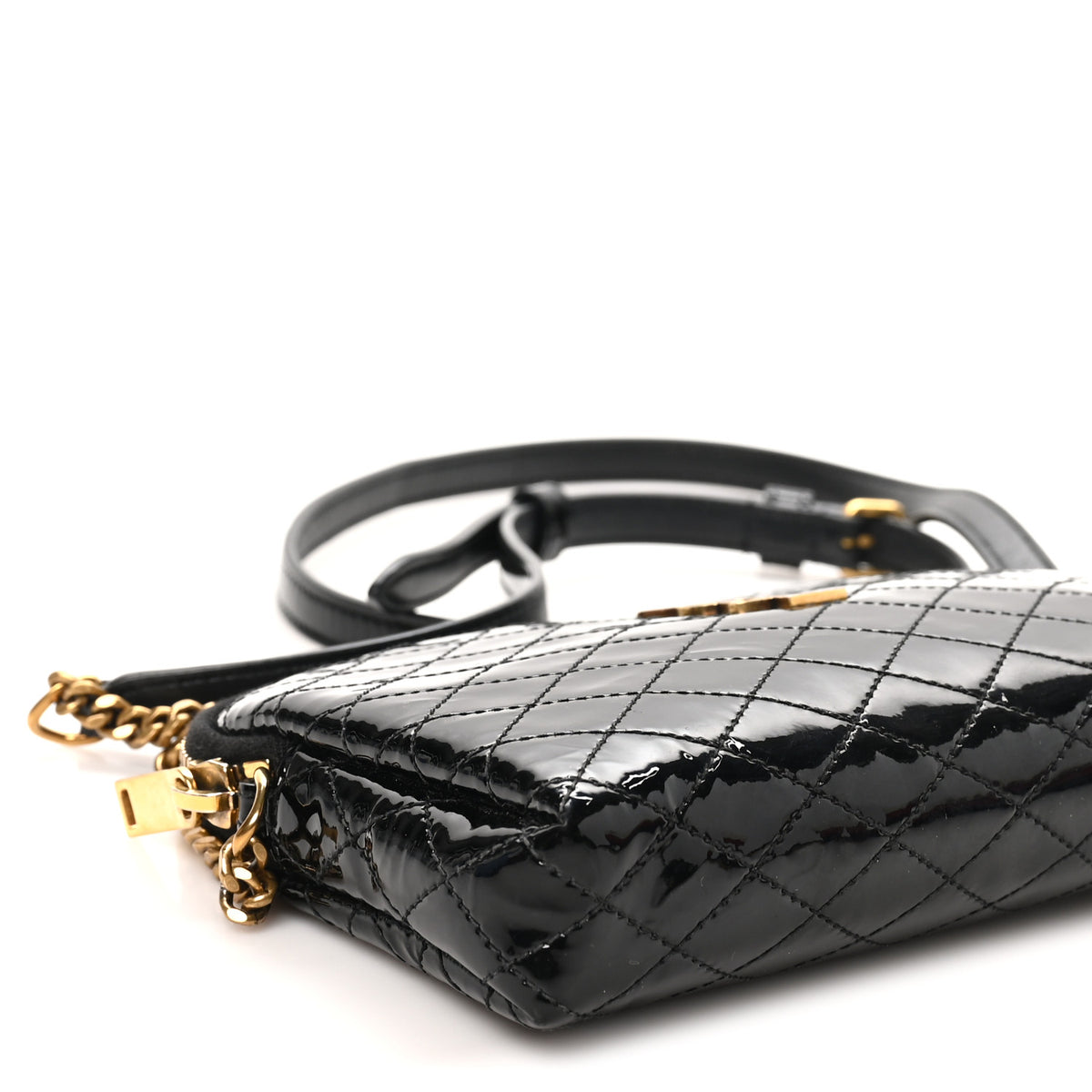 Lambskin Quilted Gaby Zipped Pouch Black