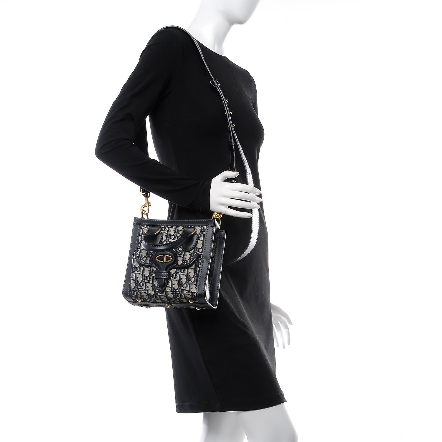 Christian Dior Oblique Mini Tote Bag Blue 2 of 8