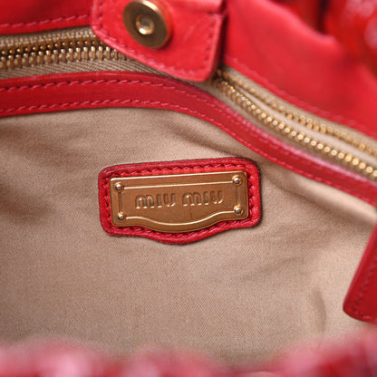 Miu Miu Vernice Gathered Tote Rubino 6 of 9