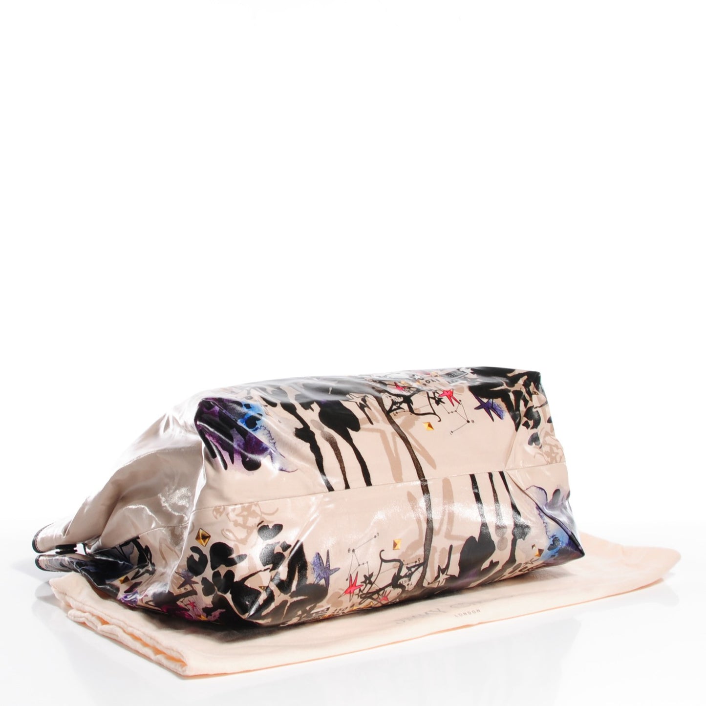 Glazed Canvas Large Printed Scarlet Tote